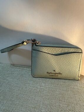 kate spade pebble leather wristlet in light sage